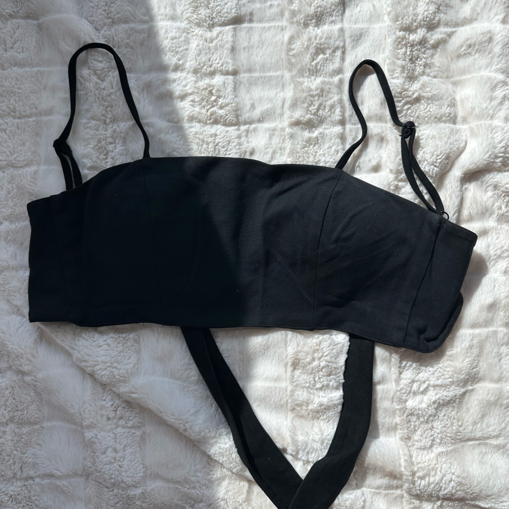 Nude Black Crop Top